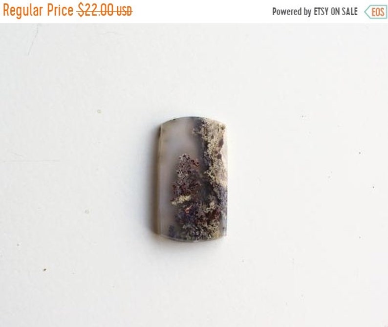 Moss Agate Rectangle Cab ON SALE Indonesian Plume Agate Cabochon