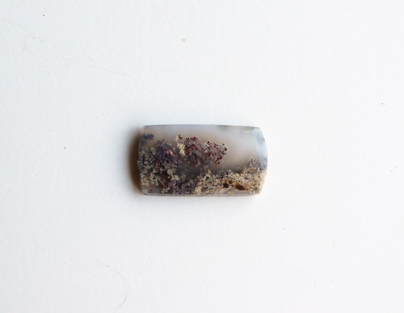 Moss Agate Rectangle Cab ON SALE Indonesian Plume Agate Cabochon