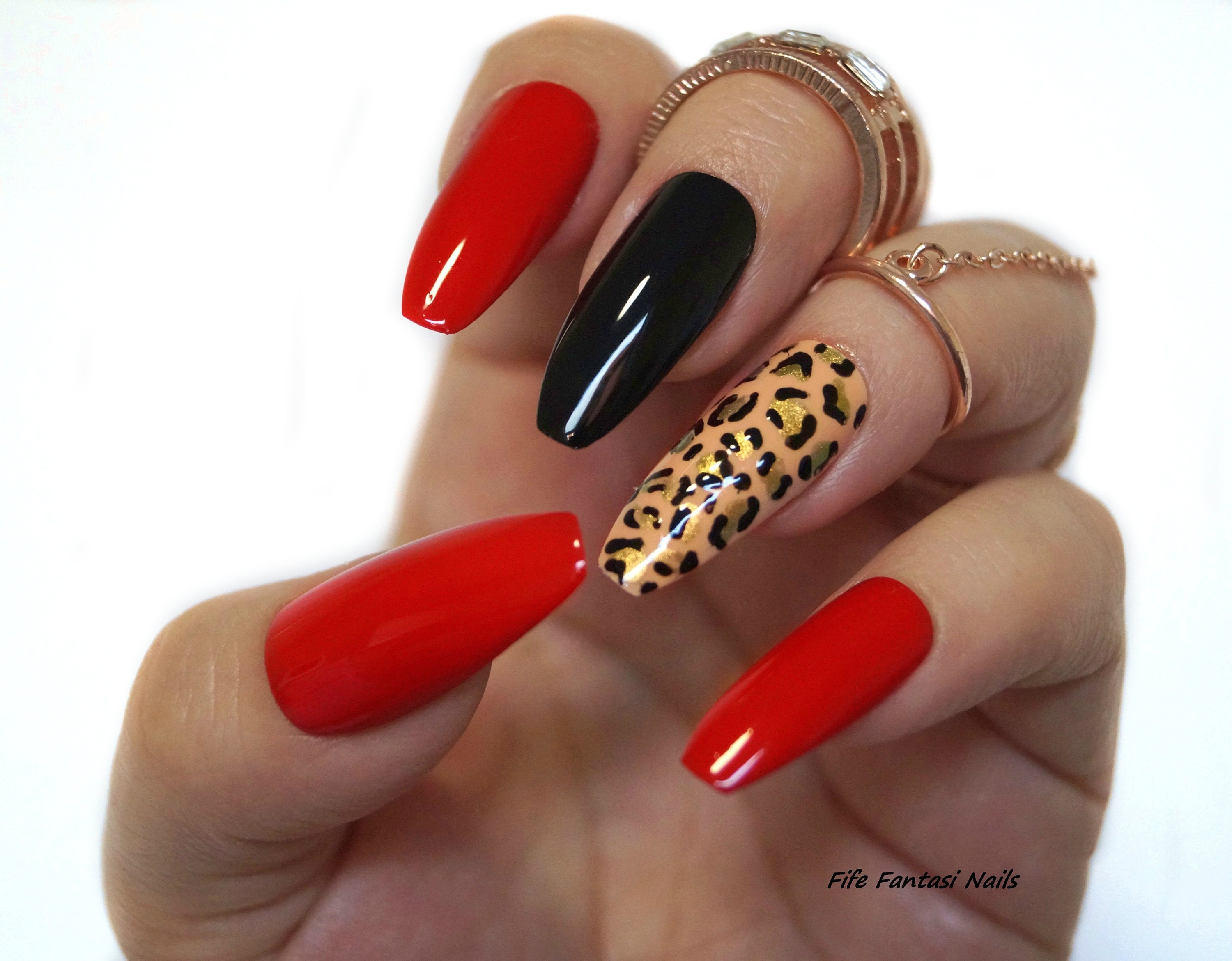 ehmkay nails: Valentine's Day Leopard Nail Art