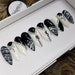 Long White Stiletto Press on nails, bling bling, glue on nails, black acrylic nails, best selling items, wedding nails, nail art, party 