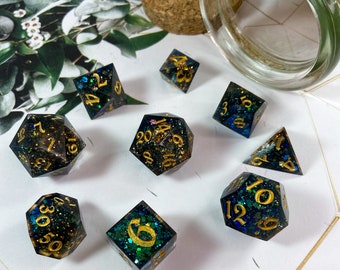 Dragon's Mystery Double Cast Dadi Set - 8 pezzi - D&D, TTRPG, DnD Dice, Dungeons and Dragons