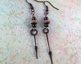 Steampunk Clock Hand Earrings