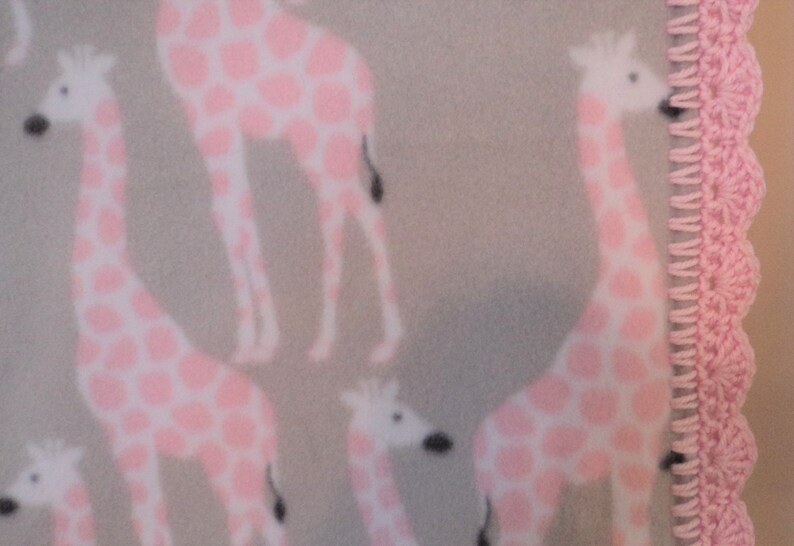 Pink Giraffes on Gray Baby / Toddler Fleece Blanket With Etsy