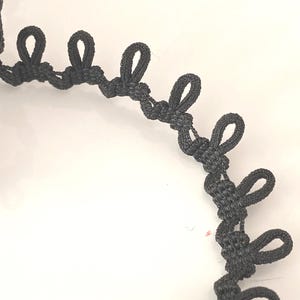 4 Meters Black Cotton Bridal sewing Corset Lacing elastic button loops 1cm gap