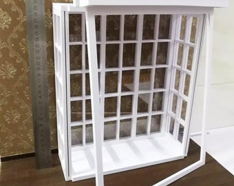 Asiento de ventana para casa de muñecas en miniatura, hecho a mano, escala 1:6, inserto de alféizar de ventana / Característica de casa de muñecas DIY