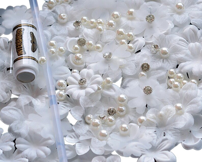 Craftuneed Job lot or 10 pieces ivory fabric flower petals Etsy