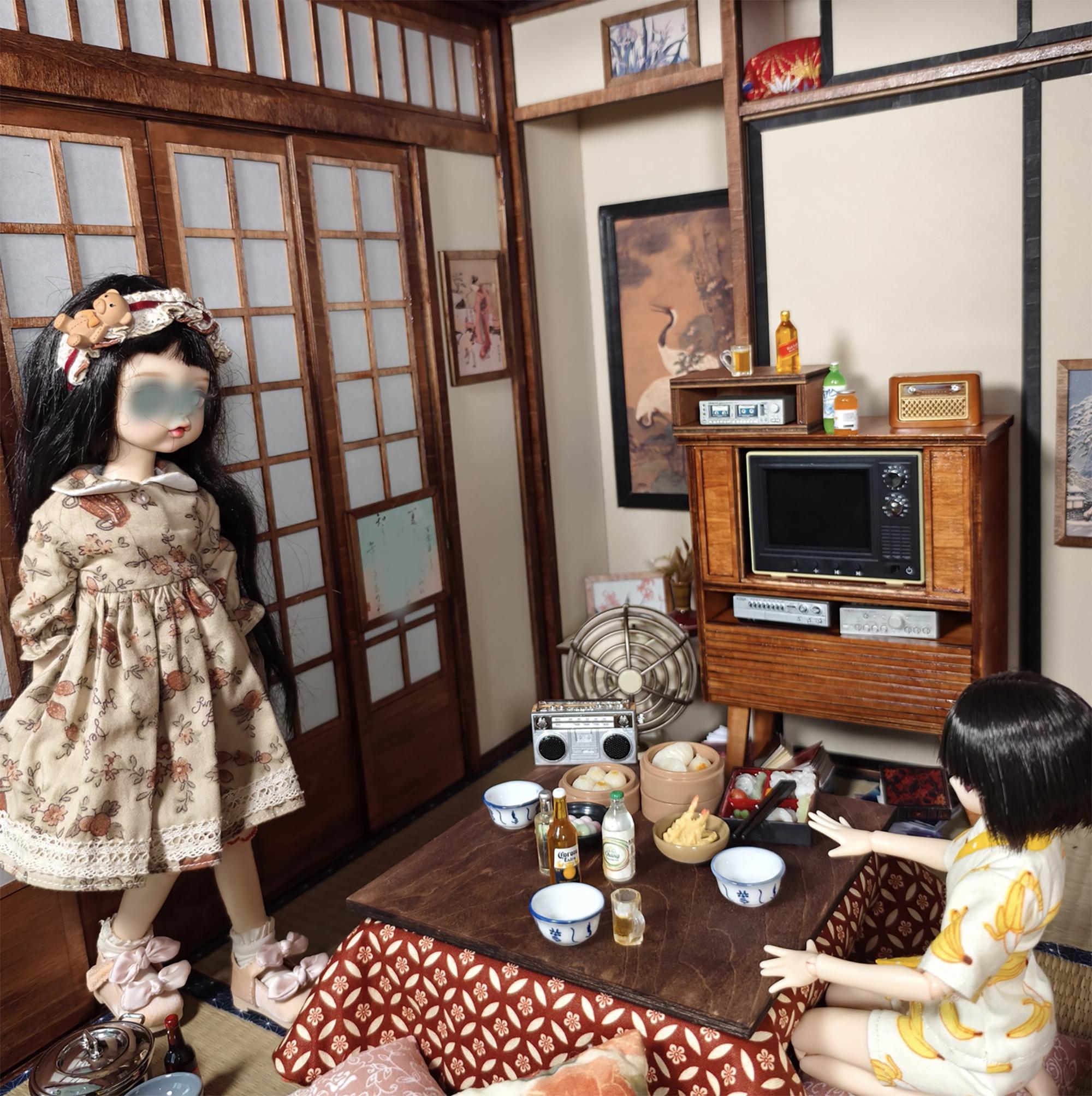 1:6スケール 和室ミニチュアキット - 未塗装フラットパックドール