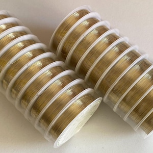 Craftuneed Bundle 20 spools Gold plated wire for Jewellery beading craft 0.3mm total 340meters