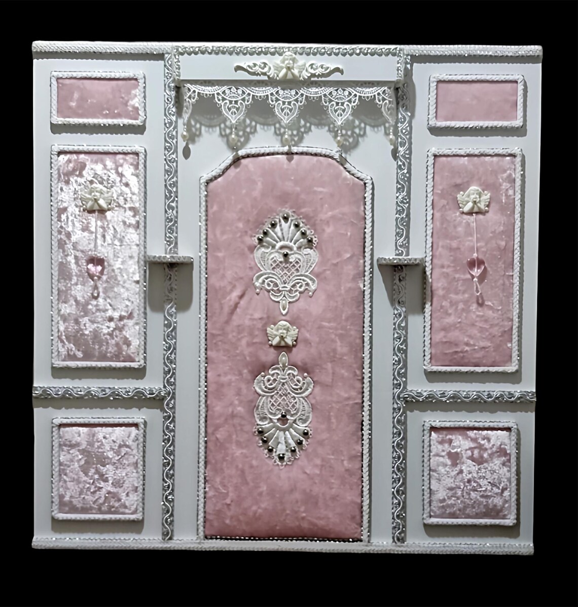 Handmade Miniature Background Board PVC Lace Wall Panel Dollhouse ...
