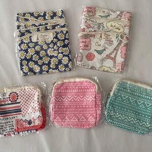 Craftuneed Job lot 5pcs petite trousse de toilette cosmétique trousse de toilette trousse de voyage en coton