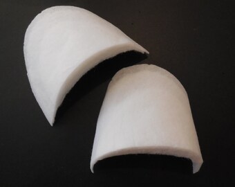Craftuneed a Pair of white cotton shoulder pads sew on insert suits sew in shoulder pads in arc shape Per pair