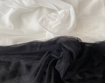 Craftuneed 1 Meter ivory or black soft tulle fabric polyester tutu dress tulle fabric in 150cm width