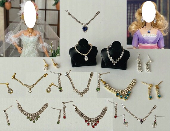 1:6 miniature handmade doll necklace earring jewellery necklace mannequin display accessory
