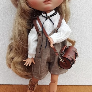 Craftuneed Mini sac à bandoulière en cuir fait main à l'échelle 1:6 pour poupées BJD
