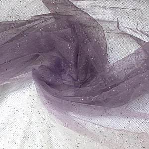 sparkle glitter gradient purple or chocolate brown or blue soft tulle fabric polyester tulle fabric for dress making Per 0.5Meter