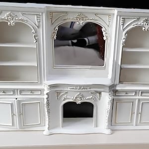Miniature Dollhouse Fireplace Cabinet Victorian Style Display Furniture 1:12 Scale