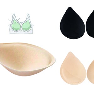 Size D or DD Molded White Sew in Bra Cups Foam Bra Cups White Cups Sew in Bra  Cups molded Style With Pre-made Slits for Sewing In 