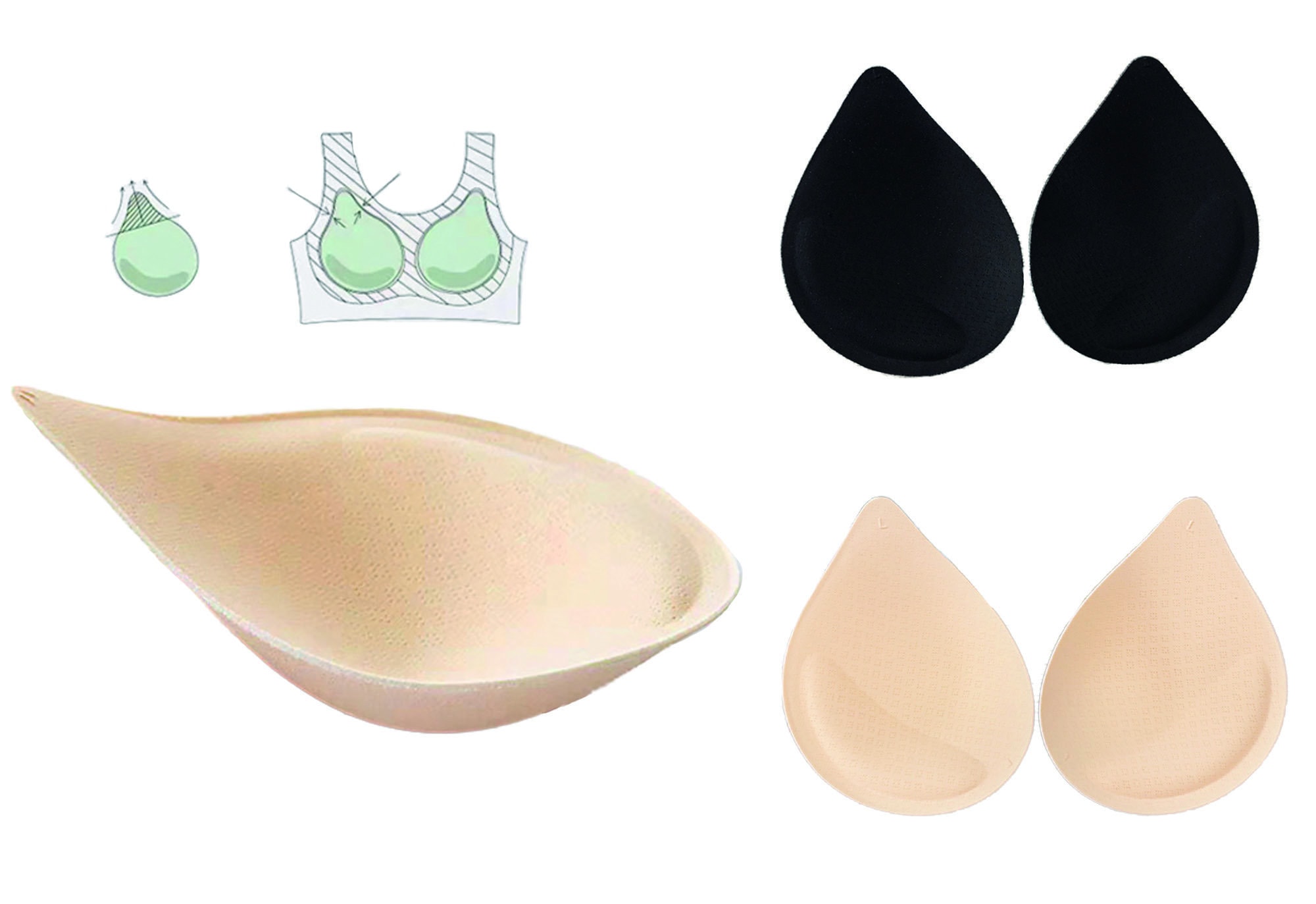 3 Pairs X Dressmaking Insert Cotton Bra Cups Sew on Push up Bra