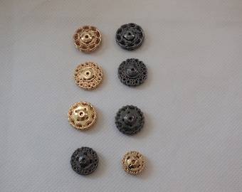 Cierre metálico a presión con diseño floral: 1,5 cm - 2 cm de ancho