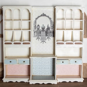 DIY Miniature Display Cabinet Kit – 1/6 & 1/12 Scale Dollhouse Furniture Flat Pack (Unassembled)