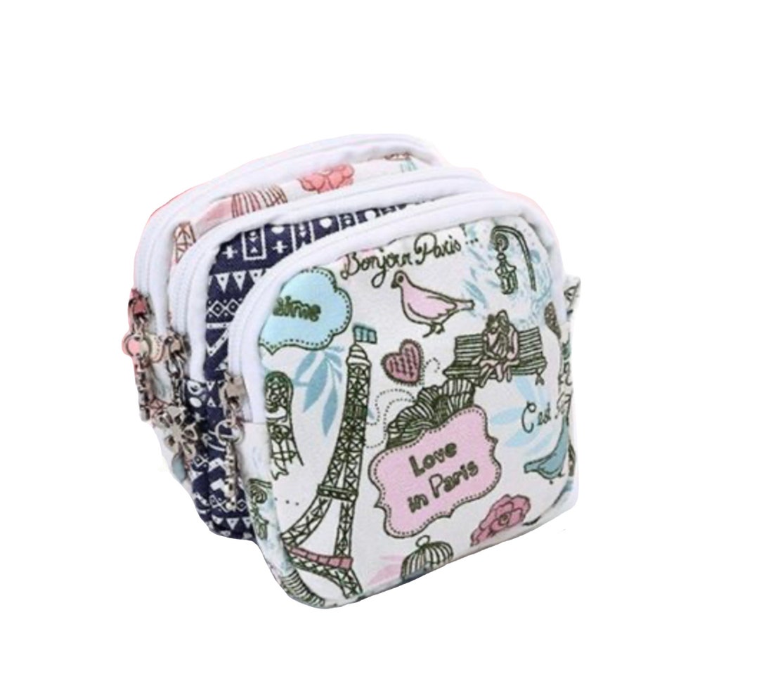 Bolsa De Maquillaje Organizadora De Lona Negra - Con Colgador Y Cremallera, Perfecta Para Viajes