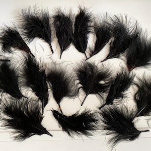 Craftuneed Bundle 19pcs Black Fluffy Craft Feathers Ideal for Millinery Costume Doll Making DIY Projects
