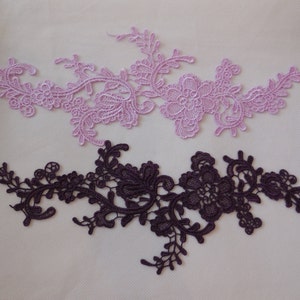 Dark purple or light purple floral lace applique / decorative sewing lace motif Per piece Combined P&P