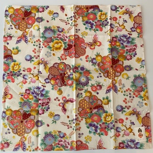 Craftuneed Premium 100% cotton Japanese flower print handkerchief Ladies Hankies multi size available Perfect gift 03 - 43X43cm cm