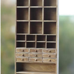 Puppenhaus-Vintage-Holzmöbel - Miniatur-Hochschrank & Schrank mit 9 Schubladen (1: 6)