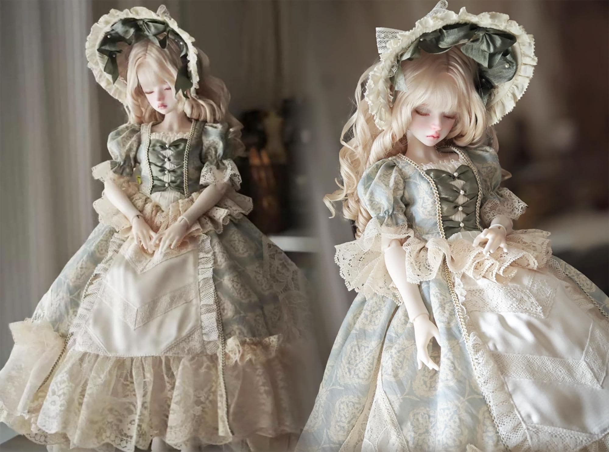 ハンドメイド ビクトリアン レース ドールドレスセット ロココ調 BJD