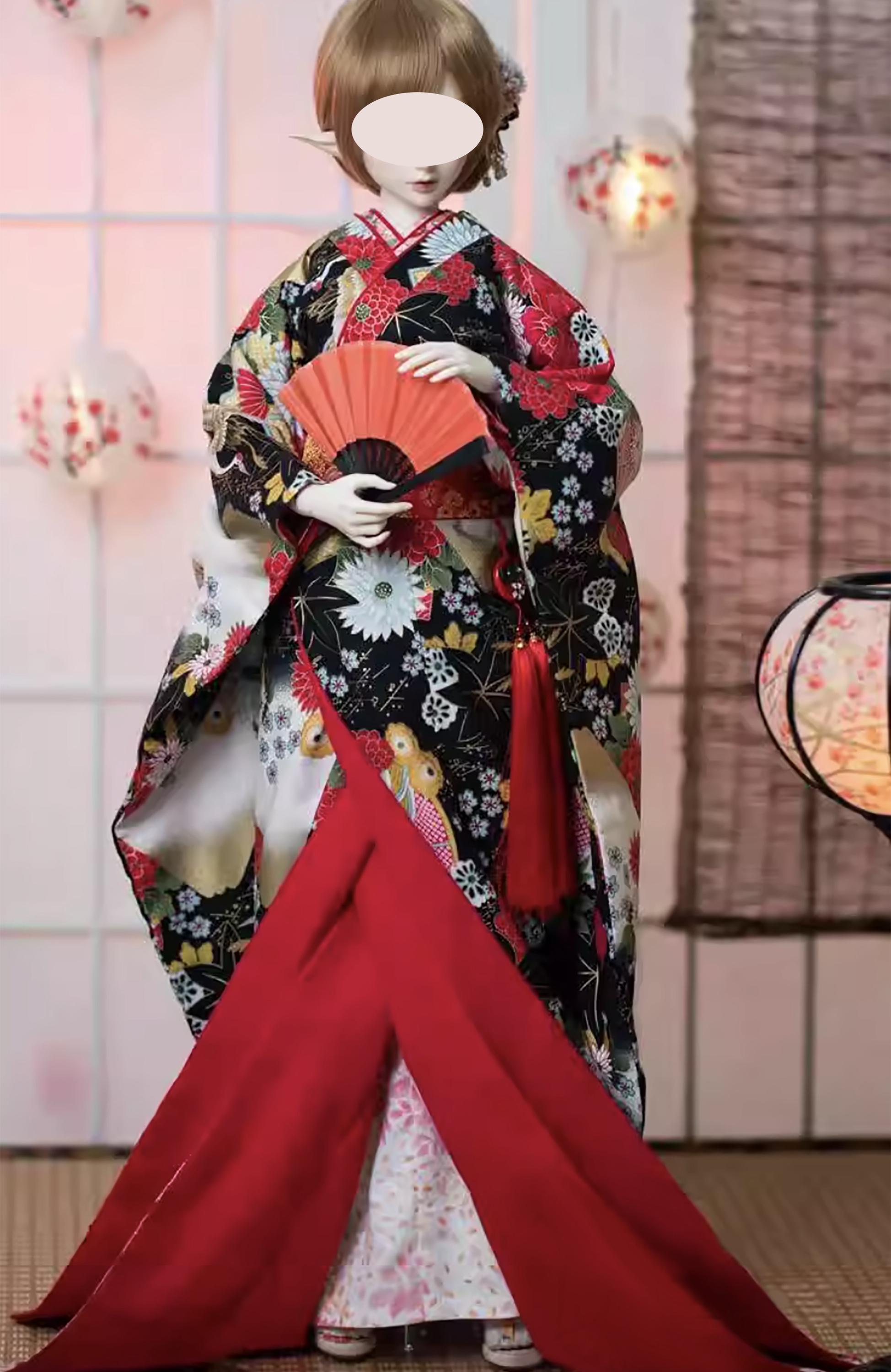 Handmade Doll Kimono Outfit With Obi Japanese Style Doll Dress