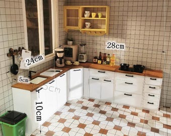 専用ページ　ミニチュア　ドール家具　キッチンシンク台 1:12スケール ミニチュアドールハウス キッチンキャビネット家具