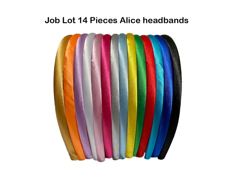 Craftuneed Job lot or 1 piece sample women Alice headband satin fabric wrap alice band Alice hair head band accessory image 3