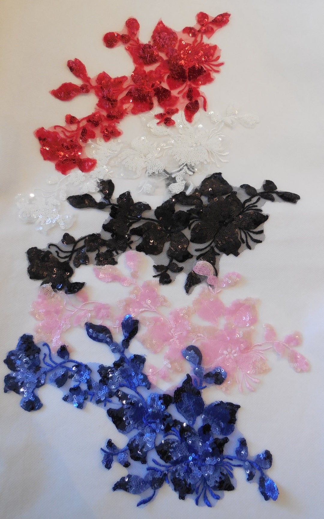 Juego De 2 Parches Bordados Para Coser Con Flores Rosas De Color