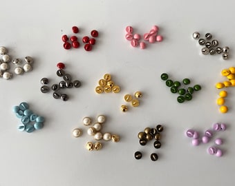 Mini Doll Buttons: 120pcs Multi-Color Alloy Buttons (4mm)