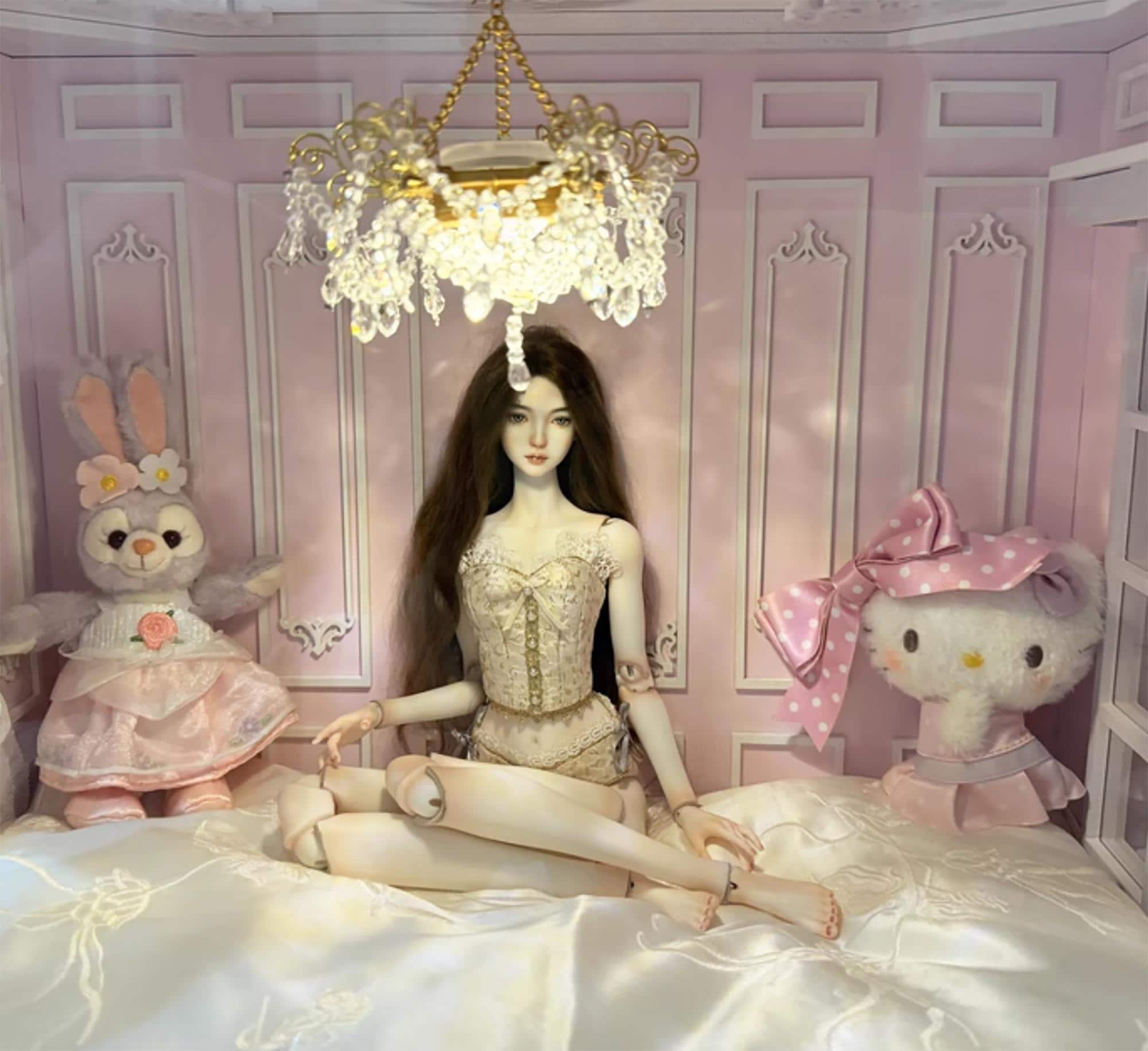 1:6スケール ミニチュアドール用 フェイククリスタルシャンデリア