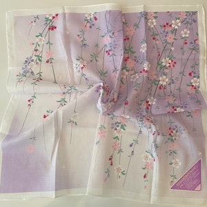 Craftuneed Premium 100% cotton Japanese flower print handkerchief Ladies Hankies multi size available Perfect gift 02 - 57X57cm cm