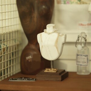 Französische Miniature Dress Form - Vintage Torso Büste Display für Puppenhaus Handwerk Dekor (Maßstab 1:12)