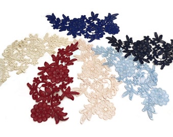 Floral Cotton Lace Applique: Dress Sewing Motif