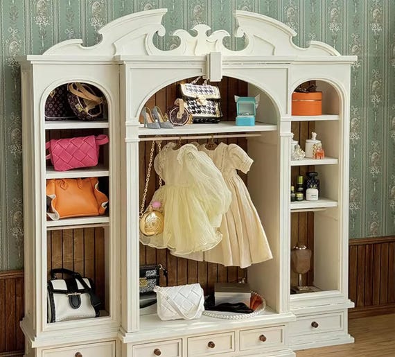 6ème maison de poupée Miniature artisanat armoire armoire stockage des