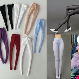 Craftuneed 1:6 handmade 29cm - 30cm height doll thigh & full length nylon tights stockings standard One size