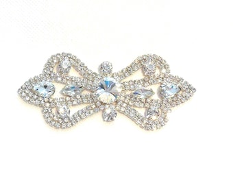 Bridal wedding rhinestones applique / beaded rhinestones motif / diamante applique is for sale. sold by per piece