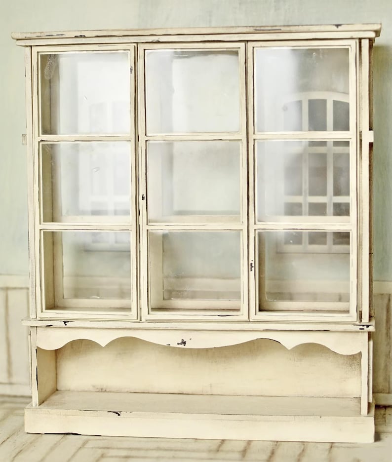 Unassembled Display Unit Vintage Style Dollhouse Display Cabinet DIY Kit – 1/6 & 1/12 Scale ...