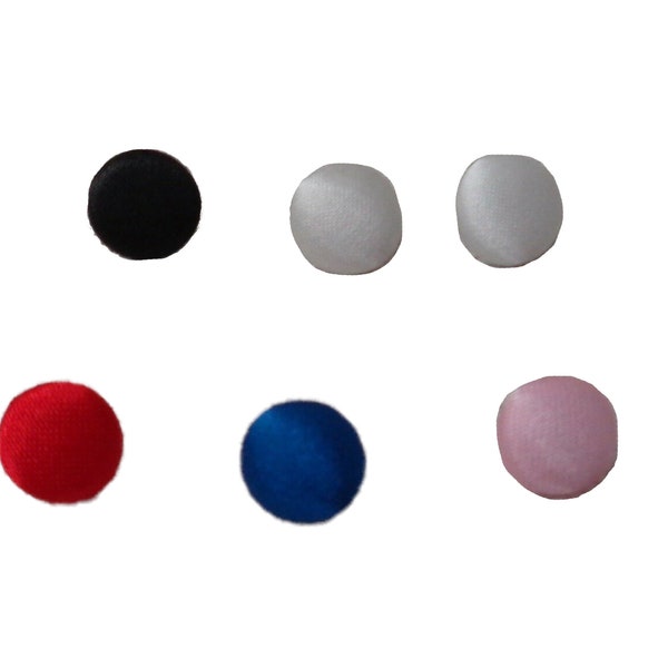 6 pieces sew on satin buttons Any purpose Dress making diy Round shape satin buttons in 1cm diameter various colours choice Combined P&P