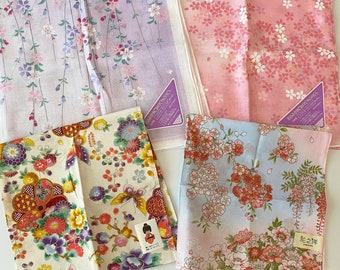 Craftuneed Premium 100% cotton Japanese flower print handkerchief Ladies Hankies multi size available Perfect gift