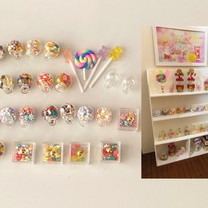 Craftuneed Handmade 1:6 miniature dollhouse mini doll candy shop assorted sweets candies lollipops props