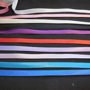 various colours Polyester Satin Bias Binding Tape Folded / satin bias hemming trimming in 15mm Per meter 100cm Combined P&P