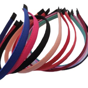 Fascia per capelli tinta unita Alice da donna, fascia per capelli avvolta in tessuto, accessorio fai da te, vari colori. Per fascia P&P combinato