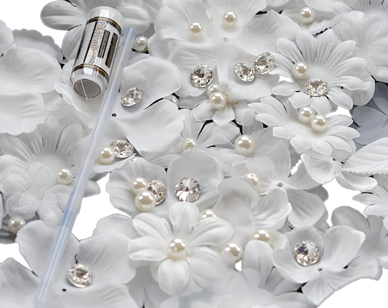 Craftuneed Job lot or 10 pieces ivory fabric flower petals Etsy