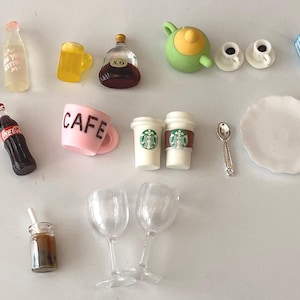 Craftuneed handmade miniature dollhouse mini assorted food and drink accessory props for doll